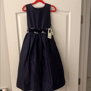 Isabel Garreton handmade SILK Navy Blue Kids Dress